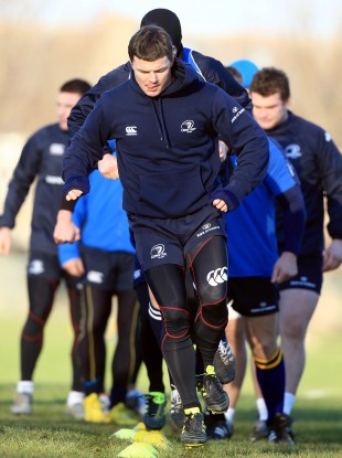 Brian O'Driscoll is put through his paces at Leinster squad training at UCD this morning.
