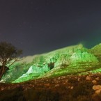 Table mountain is seen lit up in green, in a spectacular display to commemorate St Patrick's Day in Cape Town, South Africa.

(AP Photo/Schalk van Zuydam)