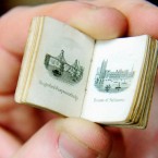 A miniature 19th century Bijou picture book of London, one of a number of tiny books up for auction in England. Pic: Rui Vieira/PA Images.