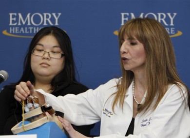Surgeon Dr Linda Cendales, right, Linda Lu, left.