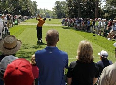 Retief Goosen tees off at the night hole yesterday.