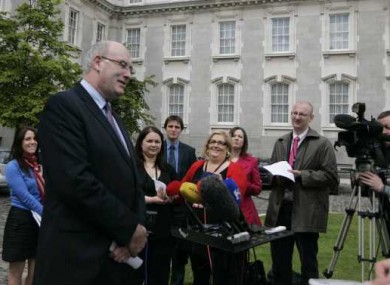 Phil Hogan announces details of the government's new political reform measures at Leinster House this afternoon.