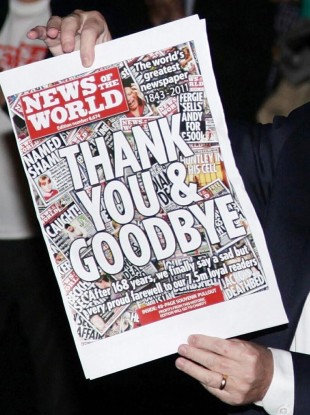 The final edition of the News of the World, published in July.