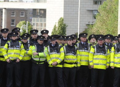 Gardaí in Dublin during the visit of Queen Elizabeth