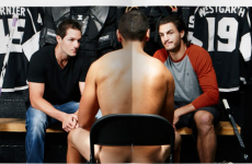 Reporter conducts interview… in the nip