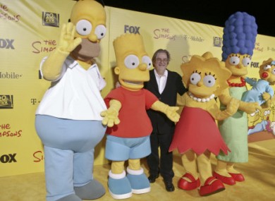 Matt Groening, the creator of The Simpsons, with Springfield's favourite family.