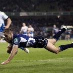 Leinster's Luke Fitzgerald scores a try against Bath at the Aviva Stadium on Saturday. 