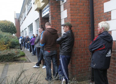 A dole queue at a social welfare centre in Finglas, Dublin (File photo)