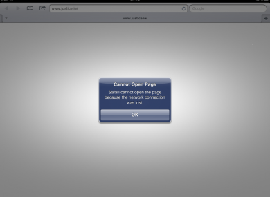 The website of the Department of Justice was inaccessible shortly before 11:30pm.
