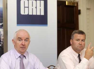 CRH CEO Myles Lee and COO Albert Manifold pictured last August