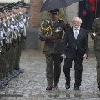 During a presidential campaign riven with mud-slinging, the only real question hanging over the eventual winner Michael D Higgins were enquiries as to his age and health. A broken kneecap which required surgery after the election had given him some difficulty but otherwise, the President has been in fine fettle since. (Pic: Eamonn Farrell/Photocall Ireland).
