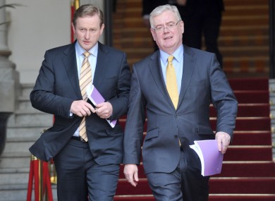 Taoiseach Kenny and Tánaiste Gilmore on Wednesday.