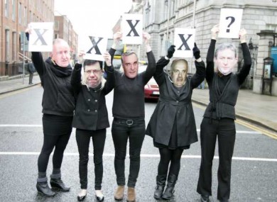 The Action on X Alliance protesting outside the Dáil earlier this year. The group wants to see legislation to allow for abortion where a woman's life is in danger.