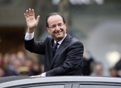 Hollande waves after his inauguration ceremony this week