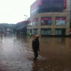 Flooded in the centre of Douglas Village in Cork city early this morning