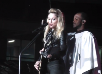 Madonna with umbrella man