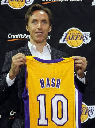 Steve Nash will don the number 10 jersey for the L.A Lakers next season.