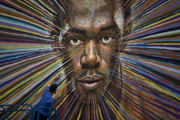 Britain London Olympics Bolt Art
