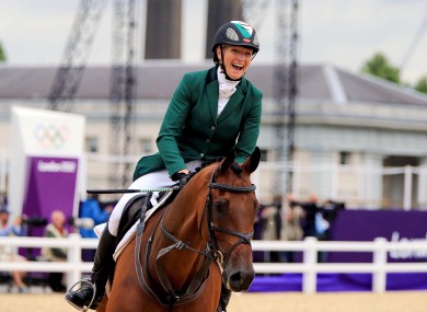 A smiling Aoife Clark on Master Crusoe.