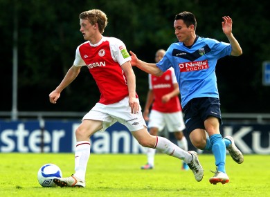 UCD's Tyrone McNelis and Christopher Forrester of St. Pat's.