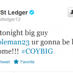 Sean St Ledger wishes his teammate luck ahead of the Germany game.