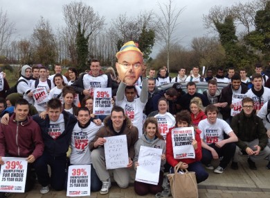 Protesters surround Ruairí Quinn's car