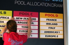 Ireland to face France, Italy at 2015 Rugby World Cup