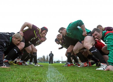 Declan Kidney runs the rule over squad training at Carton House this week.