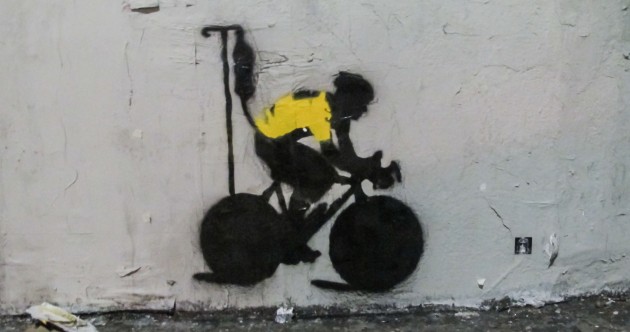 Lance Armstrong is still an inspiration to some people — like this Los Angeles street artist