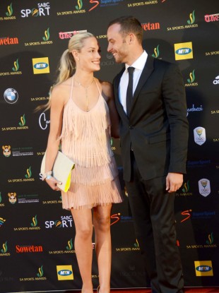 Reeva Steenkamp and Oscar Pistorius at an event in South Africa last November.
