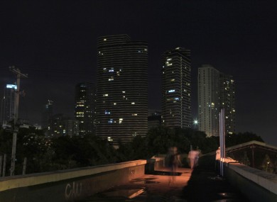 Few lights remain switched on for an hour in the financial district of Makati city, east of Manila in the Philippines, during last year's Earth Hour.