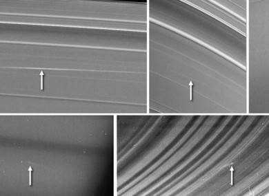 Meteors crash into Saturn's rings. Look really, really closely.