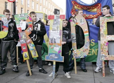 A rally by the Irish Traveller community in 2009.