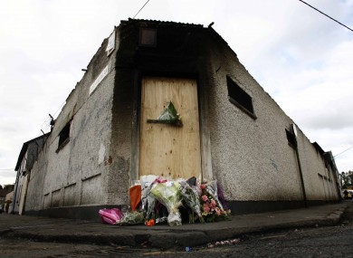 The site of the factory fire which claimed the lives of the two firefighters