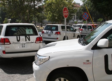 UN vehicles in Syria