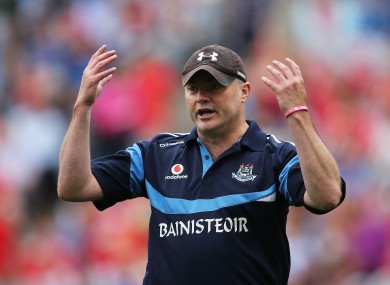 Dublin manager Anthony Daly shows his frustration during yesterday's game.