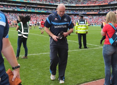 Dublin's Anthony Daly leaves the pitch after the game.