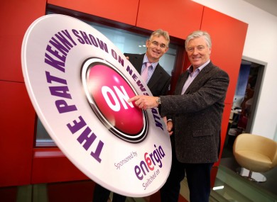 Gary Ryan retail director of Energia and Pat Kenny in Newstalk earlier at the launch of his new sponsorship deal.