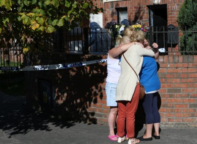 The scene outside the house where James Humphries was stabbed last night.