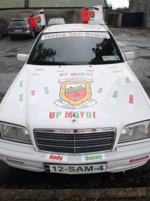 This Mayo fan thankfully only had to change last year's registration plate.