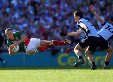 Dublin's Rory O'Carroll and Andy Moran of Mayo.