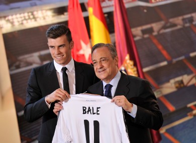 Bale and Perez at the player's unveiling.