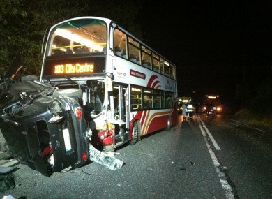 Bus Eireann bus and SUV on N2.