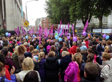 The protest this evening in Dublin city centre.