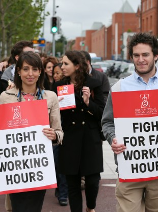 Doctors strike. Doctors on the picket line outside the Mater Hospital in Dublin last week.