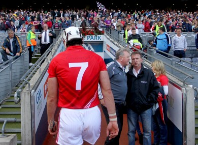 Cork's Seán Óg Ó hAilpÃn heads down the tunnel after defeat to Galway in 2012.