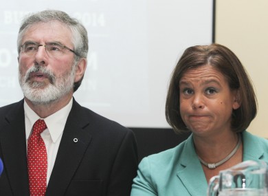 Sinn Féin's Gerry Adams and Mary Lou McDonald yesterday