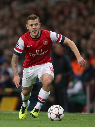 Young Gun: Jack Wilshere was celebrating the win over Napoli.