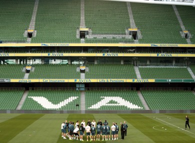 Ireland trained in an empty Aviva Stadium last night -- but will there be many more there this evening?