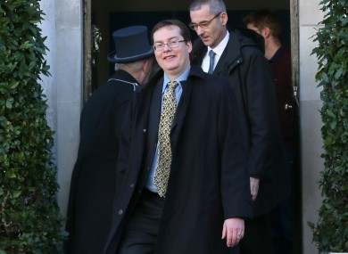 The IMF's current representative in Ireland, Peter Breuer leave the Merrion Hotel in Dublin.